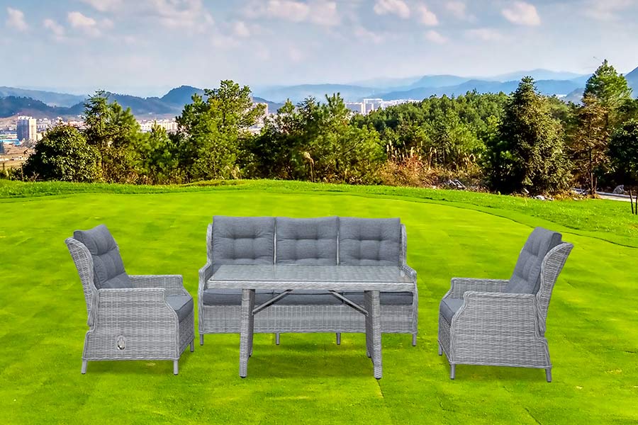 3-Sitzer-Liegesofa-Essgruppe